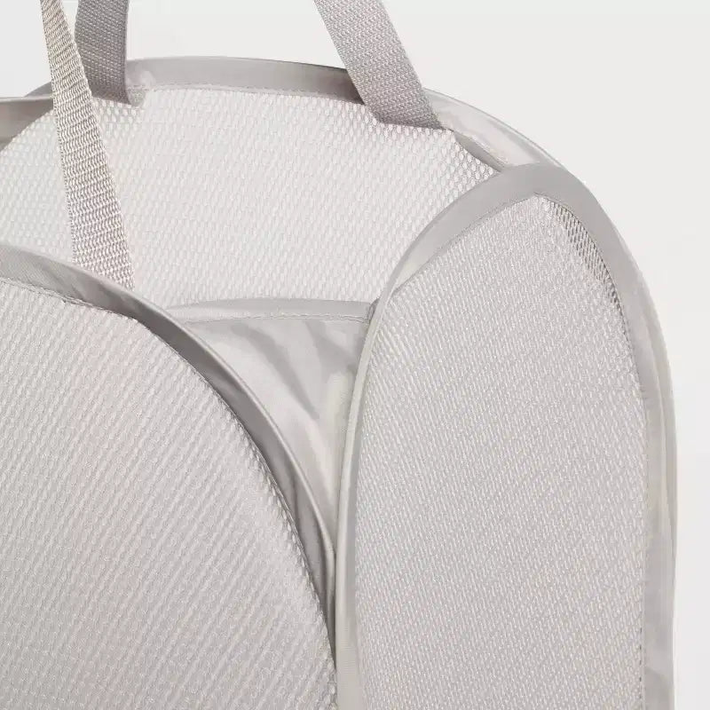 Panier à linge en maille pliable escamotable — Forme cubique, double poignée, léger