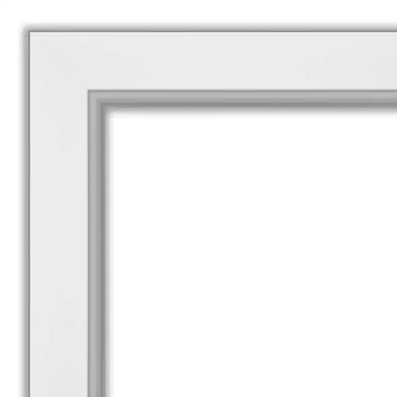 Miroir mural biseauté encadré Eva blanc 22" x 26" — Argent, moderne, aucun assemblage requis