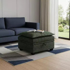 Ottoman de rangement en chenille noire 30 pouces