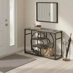 Console O-Shaped de 55 pouces avec 5 niveaux de rangement — Table de canapé étroite industrielle pour entrée