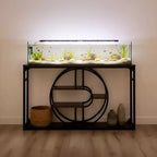 Console O-Shaped de 55 pouces avec 5 niveaux de rangement — Table de canapé étroite industrielle pour entrée