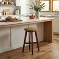 Tabouret de bar rond en bois d'acacia de 61 cm — Fini châtaigne, capacité de 136 kg, style ferme