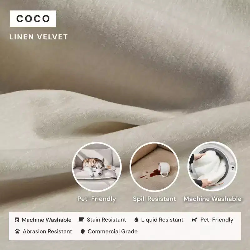 Canapé Modulable Lavable 4 Places — Assise en Mousse à Mémoire de Forme, Coussin Contour, Adapté aux Animaux