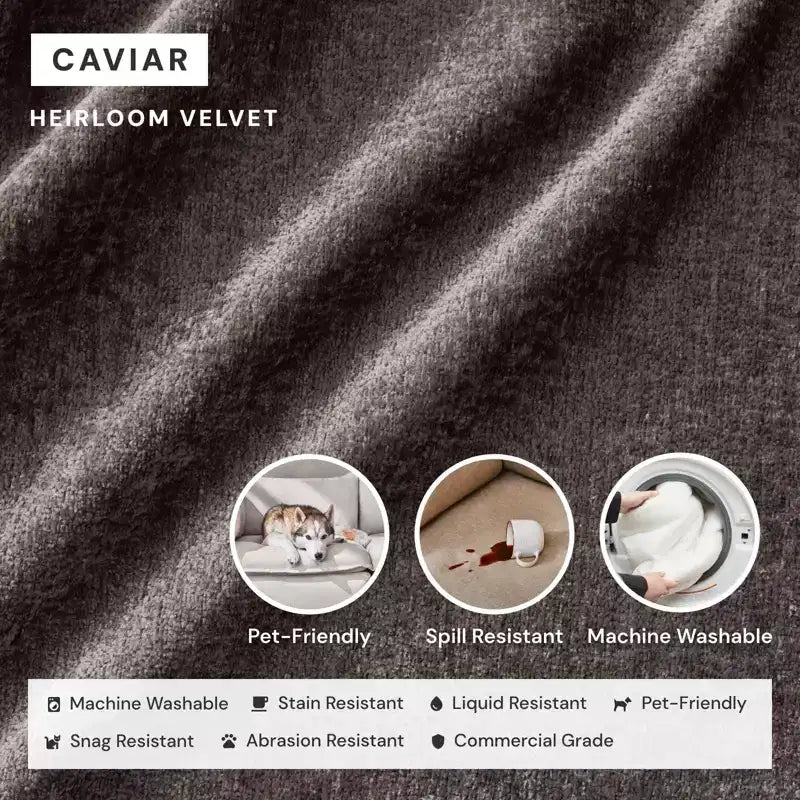 Canapé Modulable Lavable 4 Places — Assise en Mousse à Mémoire de Forme, Coussin Contour, Adapté aux Animaux