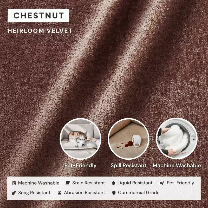 Canapé Modulable Lavable 4 Places — Assise en Mousse à Mémoire de Forme, Coussin Contour, Adapté aux Animaux