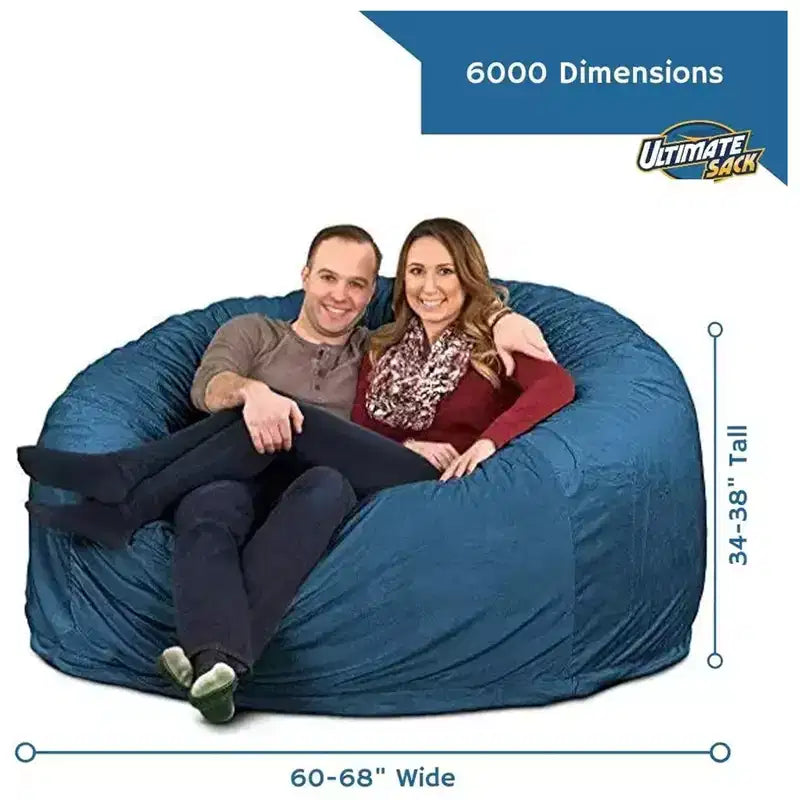 Pouf géant de 1,80 m – Fourrure Nuage, Housse lavable en machine, Rempli de mousse