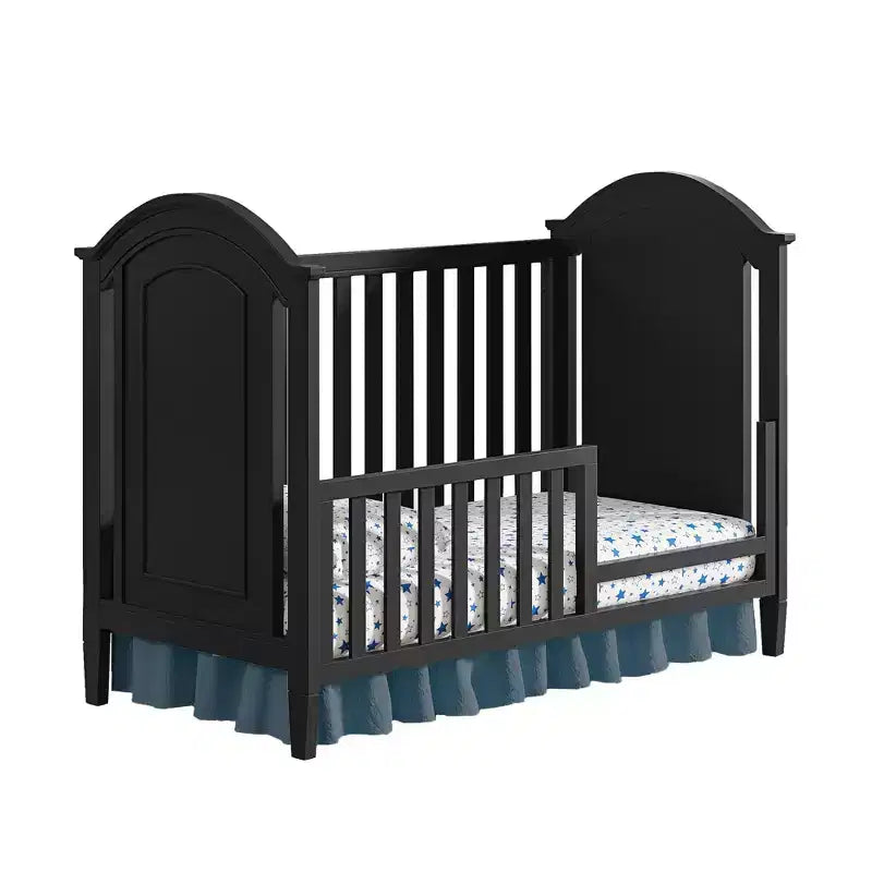 Lit de bébé Harper Cottage — Cadre en bois classique, finition noire, certifié ASTM