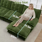 Canapé modulaire sectionnel en forme de U en chenille Havenridge 138" avec pouf — 6 pièces, 6 places