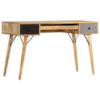 vidaXL Desk Natural Mango Wood Solid Mango Wood 51.2x19.7x31.5 in Desk - Brown