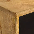 Bureau de 130 cm en manguier massif — Mid-Century Modern, 3 tiroirs, finition marron naturel