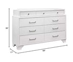 Commode horizontale Jordyn Gray Wood — 9 tiroirs, poignées barre, façades texturées