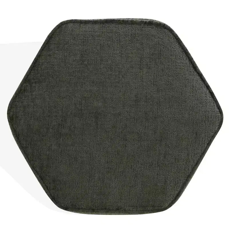 Pouf hexagonal Rosaria Chenille — Structure en bois, polyester, mousse de polyuréthane