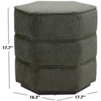 Pouf hexagonal Rosaria Chenille — Structure en bois, polyester, mousse de polyuréthane