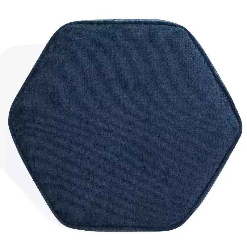Pouf hexagonal Rosaria Chenille — Structure en bois, polyester, mousse de polyuréthane