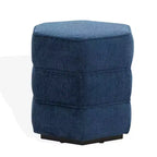 Pouf hexagonal Rosaria Chenille — Structure en bois, polyester, mousse de polyuréthane