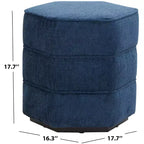 Pouf hexagonal Rosaria Chenille — Structure en bois, polyester, mousse de polyuréthane