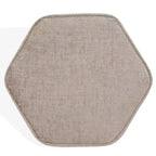 Pouf hexagonal Rosaria Chenille — Structure en bois, polyester, mousse de polyuréthane