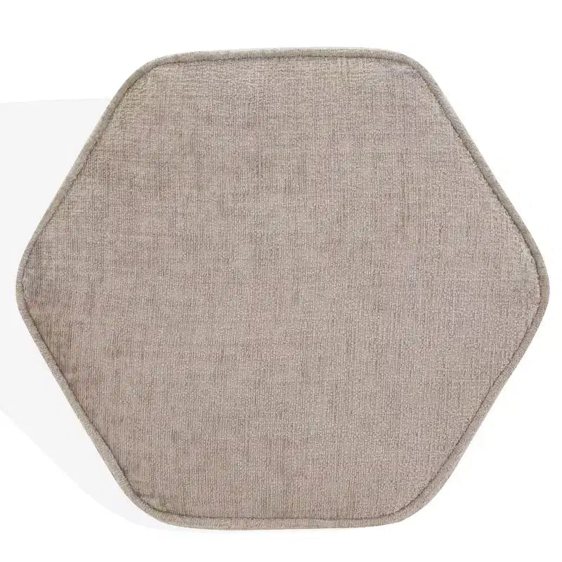 Pouf hexagonal Rosaria Chenille — Structure en bois, polyester, mousse de polyuréthane