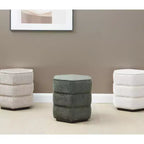 Pouf hexagonal Rosaria Chenille — Structure en bois, polyester, mousse de polyuréthane