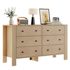 Commode de chambre à 6 tiroirs de 50 po – Commode moderne en bois avec grand espace de rangement, poignées noires
