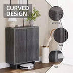 Banc à chaussures de 80 cm avec porte nervurée — Rangement à 5 niveaux, entrée, style moderne