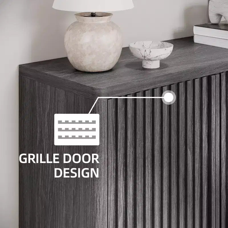 Banc à chaussures de 80 cm avec porte nervurée — Rangement à 5 niveaux, entrée, style moderne