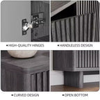 Banc à chaussures de 80 cm avec porte nervurée — Rangement à 5 niveaux, entrée, style moderne