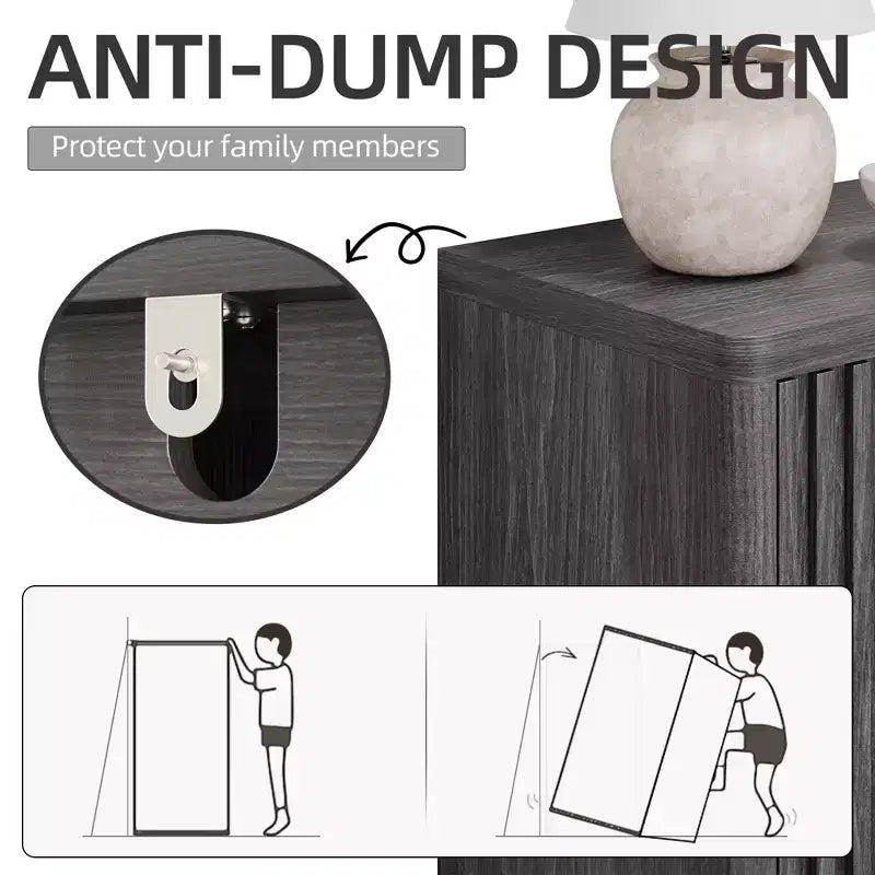 Banc à chaussures de 80 cm avec porte nervurée — Rangement à 5 niveaux, entrée, style moderne