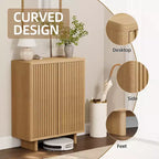Banc à chaussures de 80 cm avec porte nervurée — Rangement à 5 niveaux, entrée, style moderne