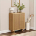 Banc à chaussures de 80 cm avec porte nervurée — Rangement à 5 niveaux, entrée, style moderne
