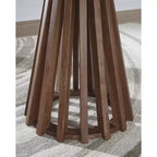 Table d'appoint ronde Kallari — Bicolore marron chaud et noir, manguier et placage