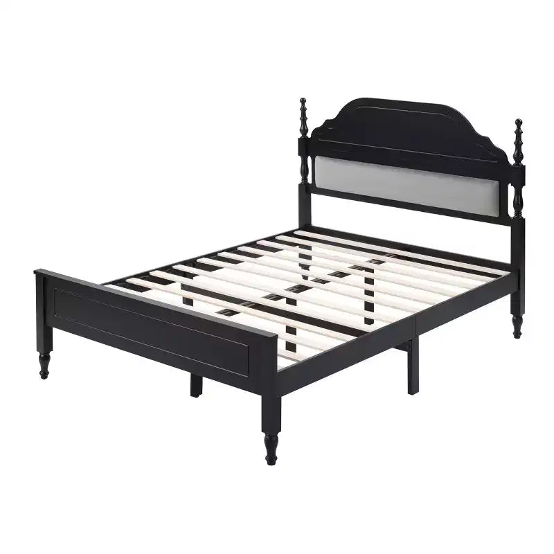 Lit rembourré moderne Ashbourne avec tête de lit incurvée — Queen, polyester