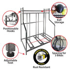 Système de rangement de garage gris aluminium 90 cm (L) x 104 cm (H) x 54 cm (P) avec crochets et étagères