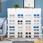 Karl Home 32 Cubby DIY Modular Shoe Cabinet Plastic Shoe Organizer White