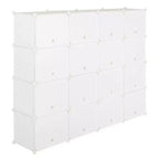 Organisateur de chaussures modulaire DIY 32 casiers — Peut contenir 64 paires, plastique renforcé d'acier, blanc