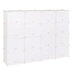 Organisateur de chaussures modulaire DIY 32 casiers — Peut contenir 64 paires, plastique renforcé d'acier, blanc