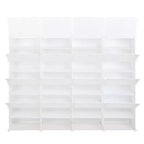 Organisateur de chaussures modulaire DIY 32 casiers — Peut contenir 64 paires, plastique renforcé d'acier, blanc