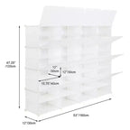 Organisateur de chaussures modulaire DIY 32 casiers — Peut contenir 64 paires, plastique renforcé d'acier, blanc