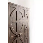 Armoire murale Galliene en bois de manguier sculpté à la main — 56 cm (L) x 71 cm (H), 3 étagères, naturel