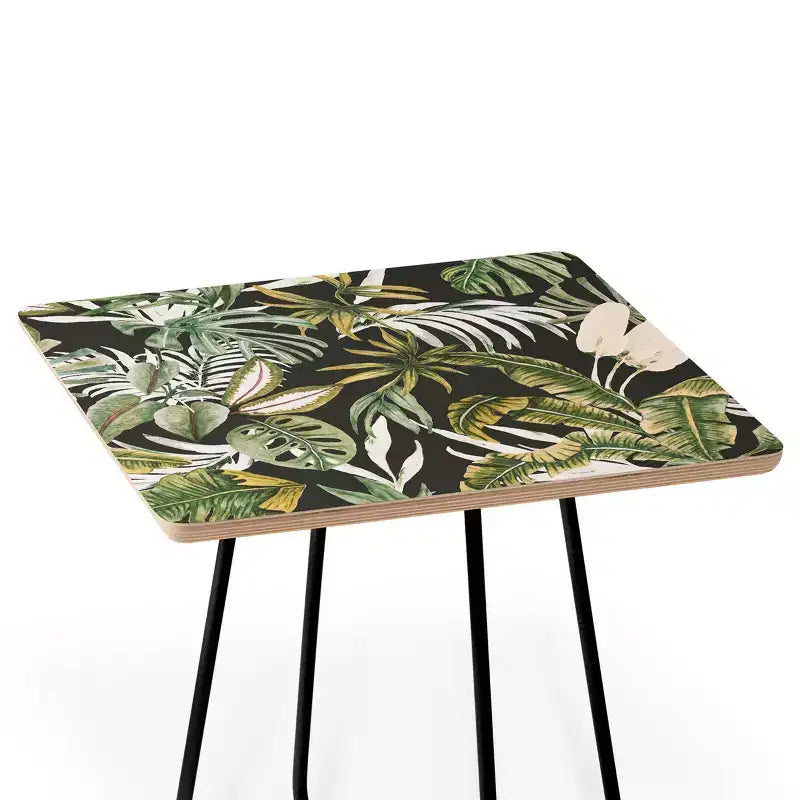 Marta Barragan Camarasa Dark Watercolor Jungle Side Table Black - Deny Designs
