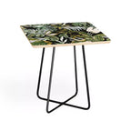Table d'appoint Jungle Aquarelle Sombre — Noire, Plateau en Bouleau de la Baltique, Impression d'artiste