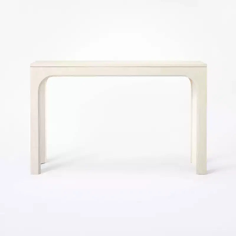 Table console Thetford — Grise, placage de bois, 48 po L x 30 po H, finition blanc cassé