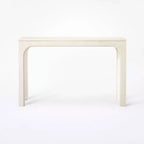 Table console Thetford — Grise, placage de bois, 48 po L x 30 po H, finition blanc cassé
