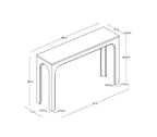 Table console Thetford — Grise, placage de bois, 48 po L x 30 po H, finition blanc cassé