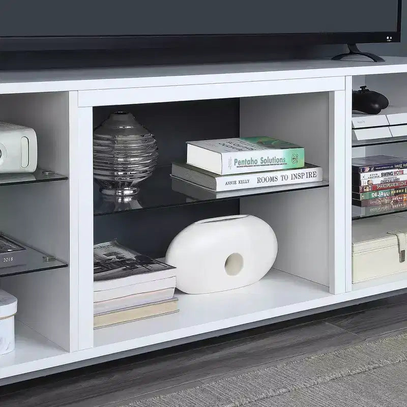 Meuble TV Brighton pour téléviseurs jusqu'à 56" — Gestion des câbles, étagère fixe, MDF