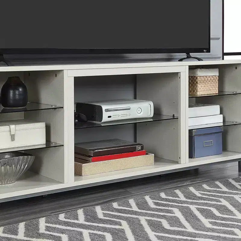 Meuble TV Brighton pour téléviseurs jusqu'à 56" — Gestion des câbles, étagère fixe, MDF