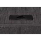 Bureau d'angle en L 152x165 cm avec double caisson à tiroirs – Gris frêne, verrouillable