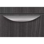 Bureau d'angle en L 152x165 cm avec double caisson à tiroirs – Gris frêne, verrouillable