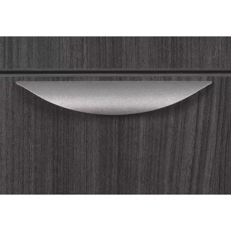 Bureau d'angle en L 152x165 cm avec double caisson à tiroirs – Gris frêne, verrouillable