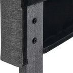 Lit plateforme rembourré Queen — Tête de lit capitonnée, Gris foncé, Aucun sommier tapissier requis